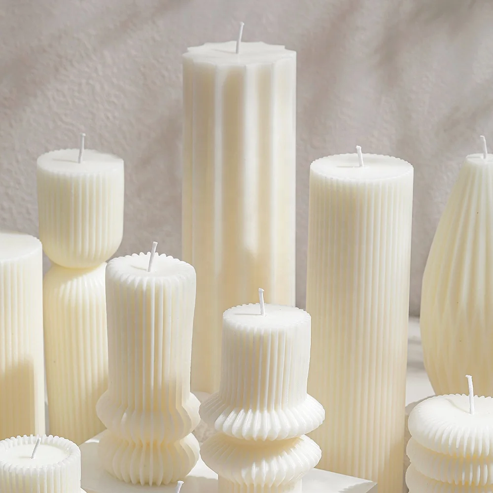 Candle manufacturers smokeless large cylindrical finely geared pillar scented candles for home decor and hotel