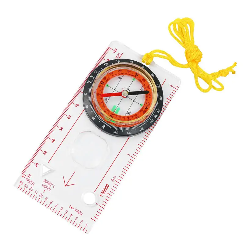 Outdoor Camping Metal Compasses Multi Functional Precision Magnifying Glass Compass Ruler Map Small Survival Compass