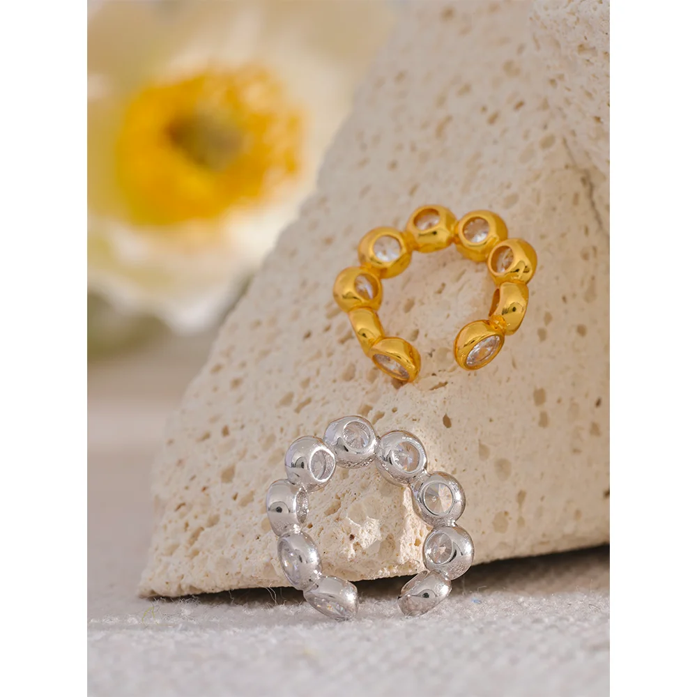 JINYOU 038 Personalised Jewelry 925 Sterling Silver Earrings Cubic Zirconia Ear Cuff Earrings for Women