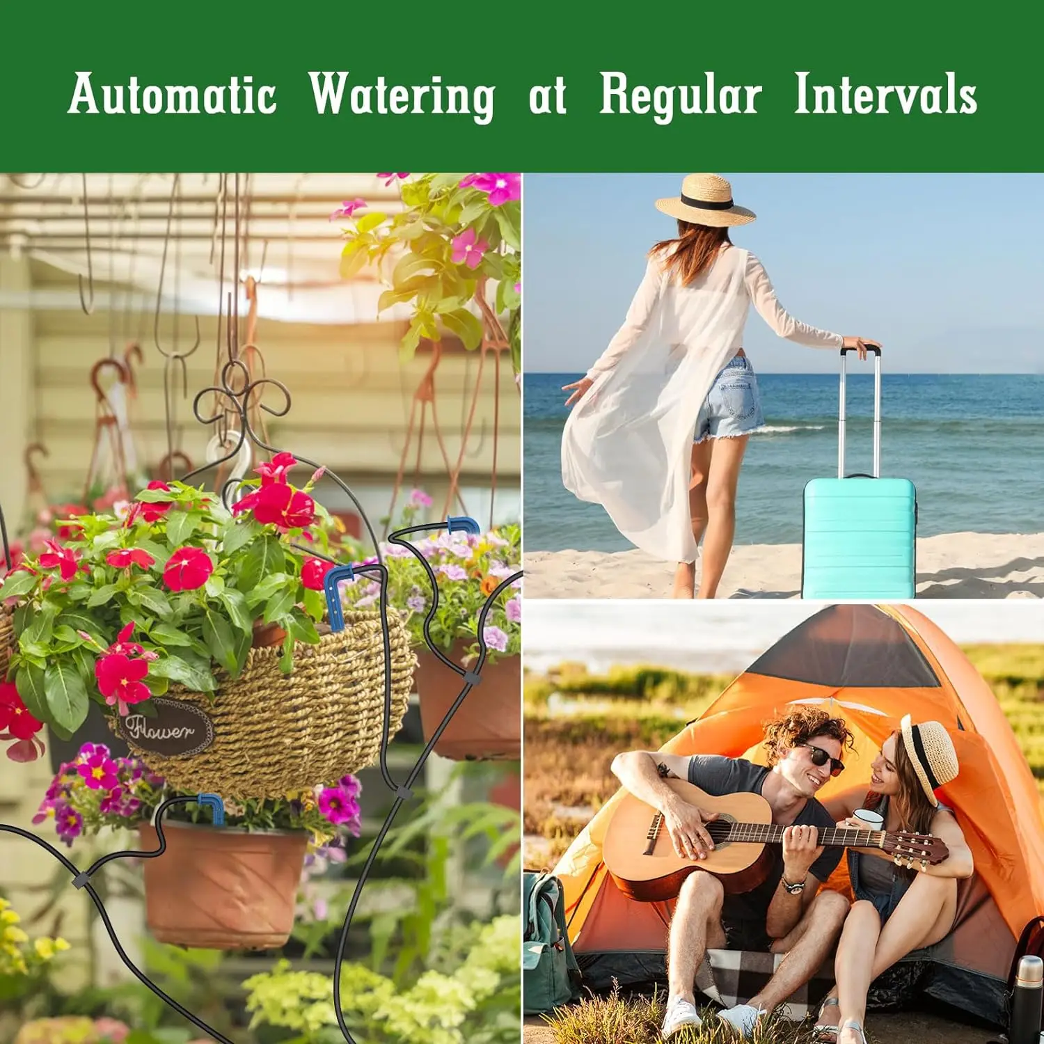 Automatic Drip Irrigation System , for Garden Outdoor/Indoor Backyard Plant Watering  Kit Latest Solar DIY Timer Drop Irrigation