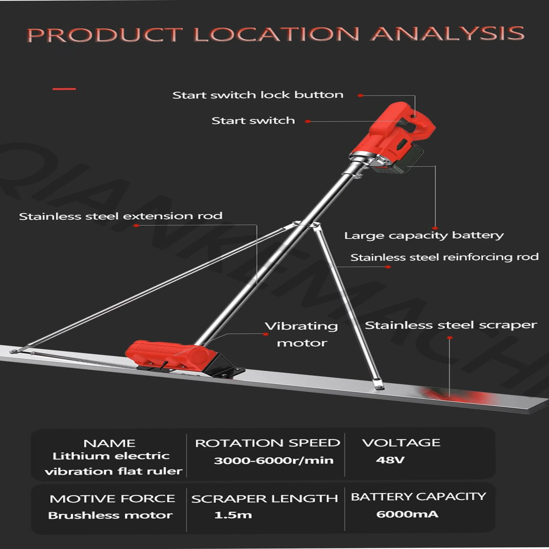 Construction Stainless Steel Concrete Reinforced Vibration Plane Surface Finmachine Concrete Flat Plate And Vibration Motor