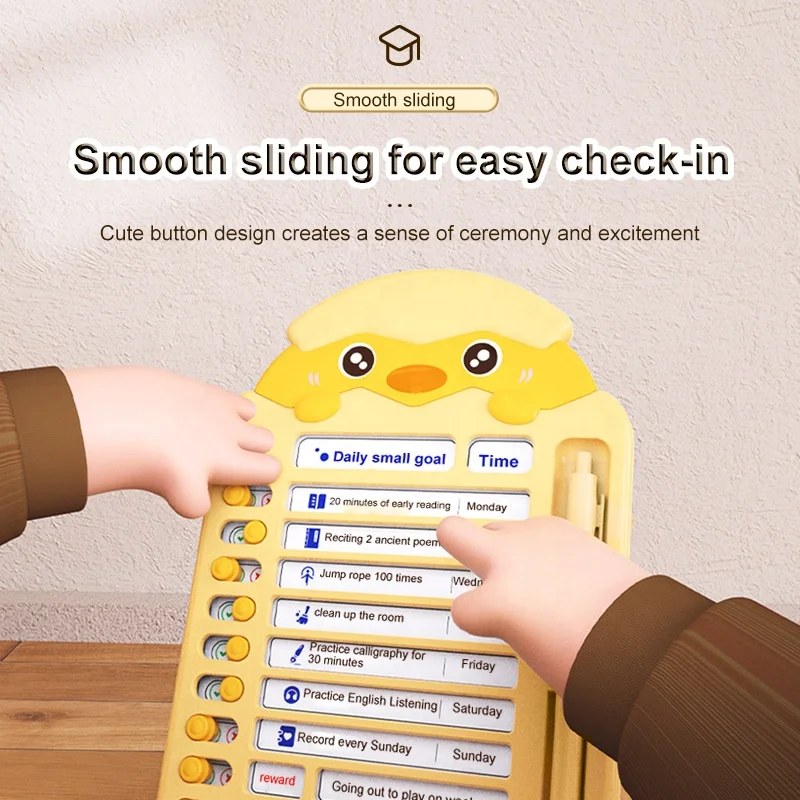 Kids Management Time Recording Board Cartoon Toy Learning Tools Daily Habit Development Plan Management Checklist Reward Card