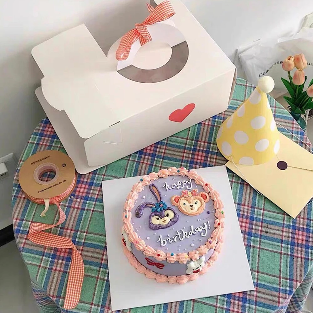 Birthday Cake Dessert Box With Handle Cake Box With Window Custom Cake Box