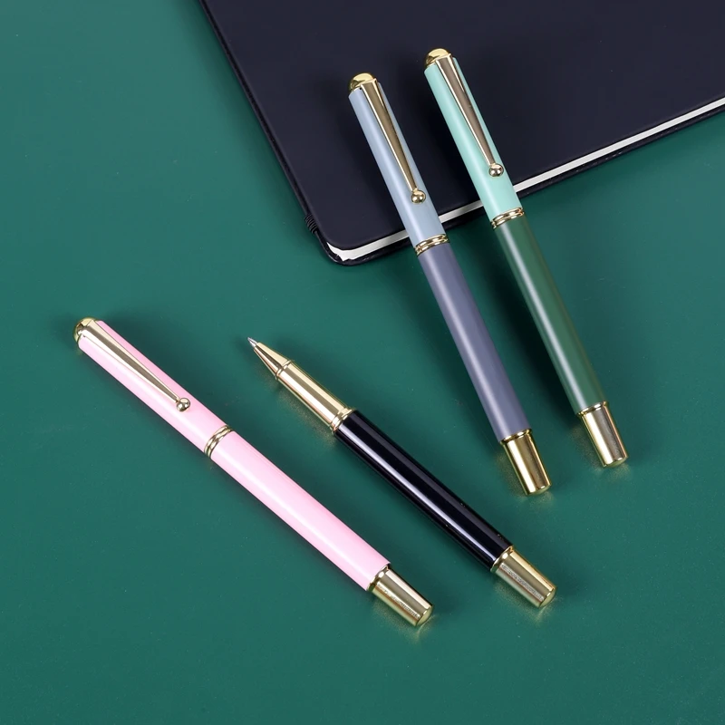 Luxury Roller Metal Custom Pen Promotion Gift Wholesale Gel Ink Pen With Logo Color Print Wrap Pens  Black Factory Direct Sales