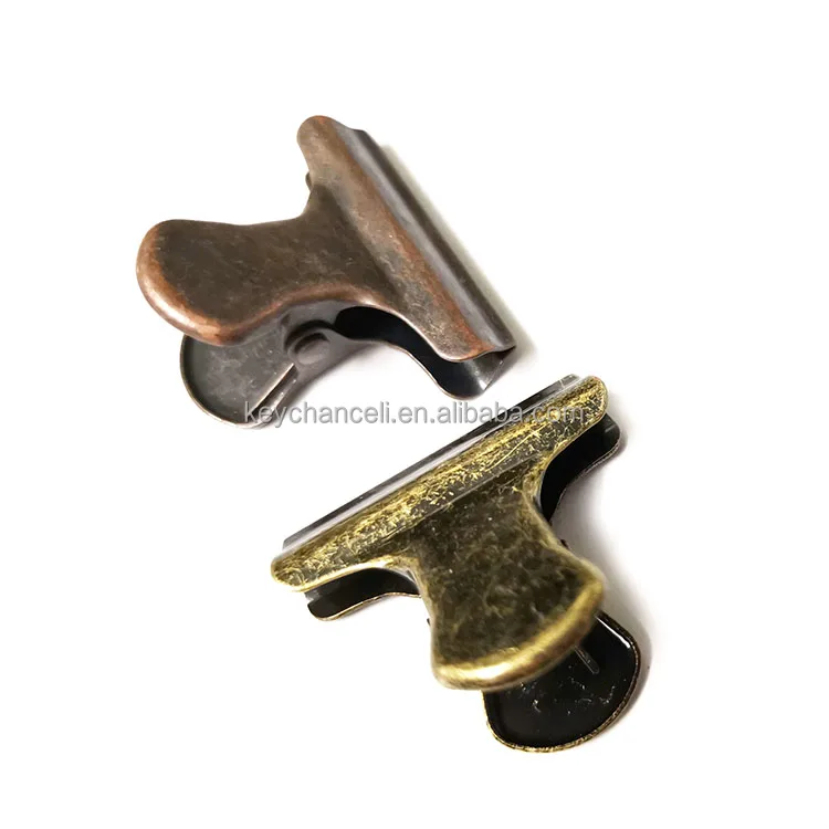 30mm antique brass bronze rusty gold rose gold black silver food clip metal bulldog clip for snack bag coffee bag