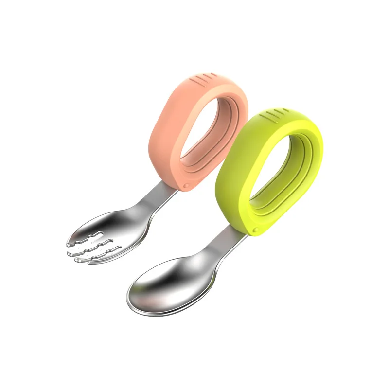 New Arrival Extended Stainless Spoons and Fork for Baby Feeding Luxury Spoon