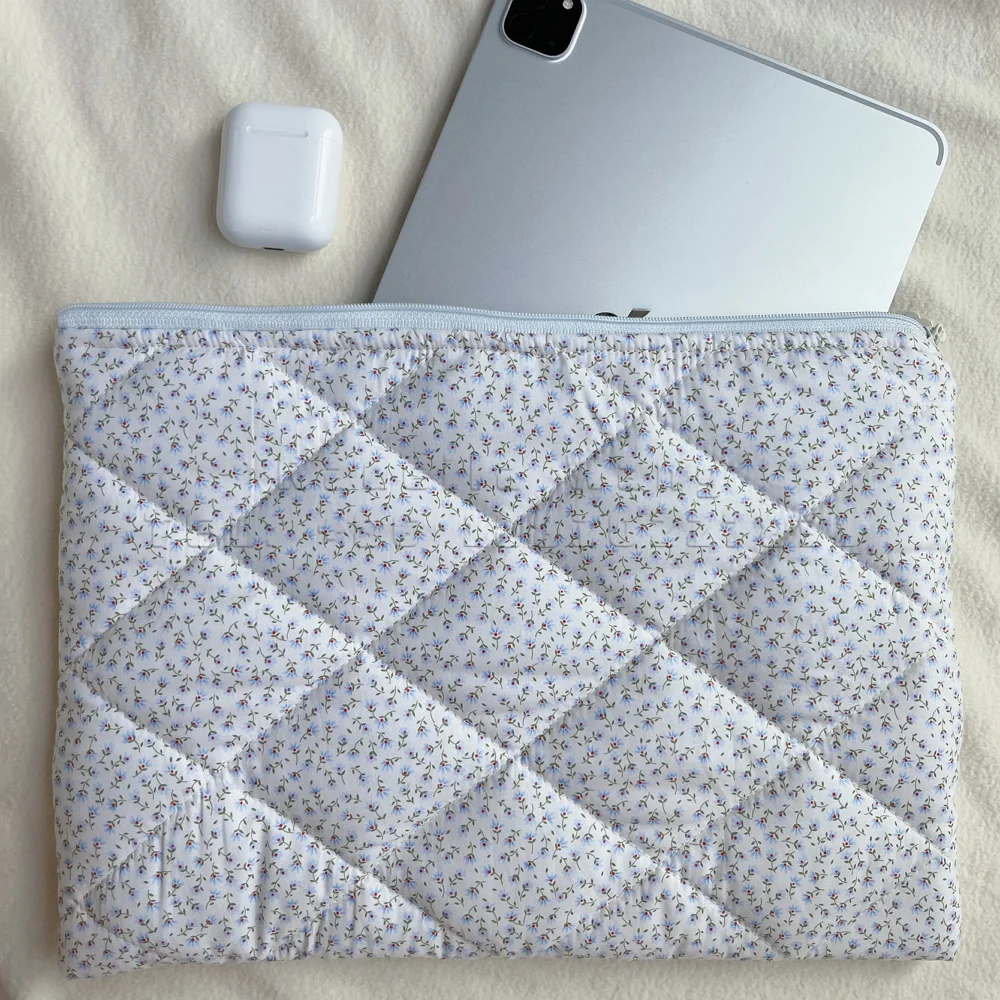 Quilted Velvet iPad Laptop Pouch Bag Laptop Sleeve Holder Clutchbag For Mac/iPad/Surface/Lenovo