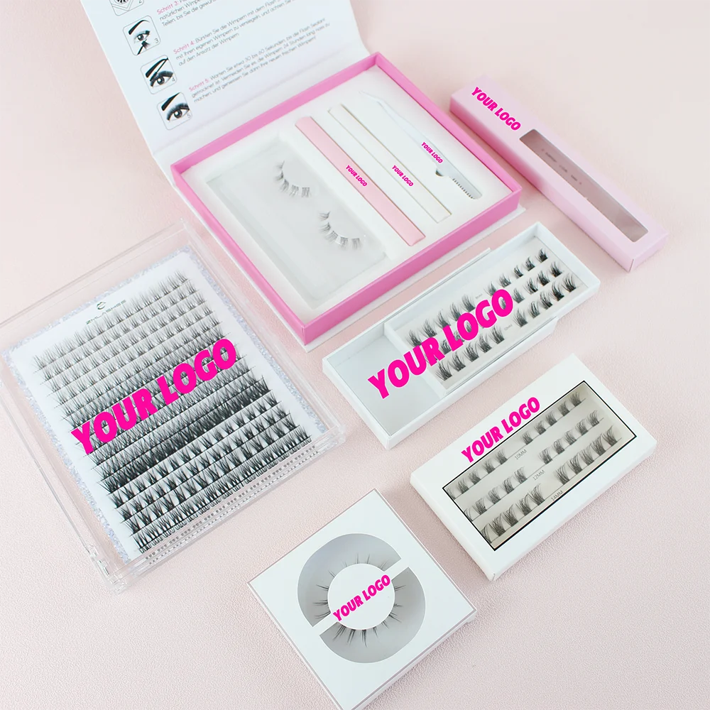 Wholesale private label Individual Eyelash Clusters pre cut girl Segmented lashes new diy eyelash extension kits Good quality