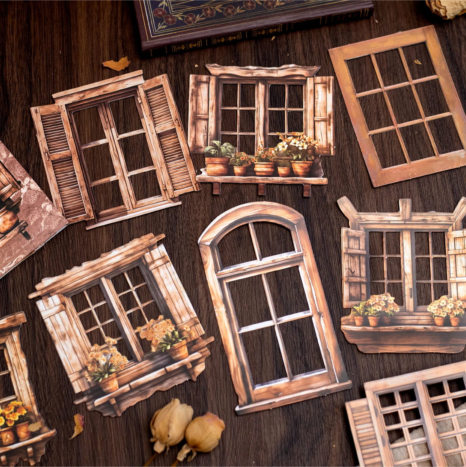 20pcs per package Material Window Juliet series Hollowed out doors and windows handbook DIY material decoration bottoming