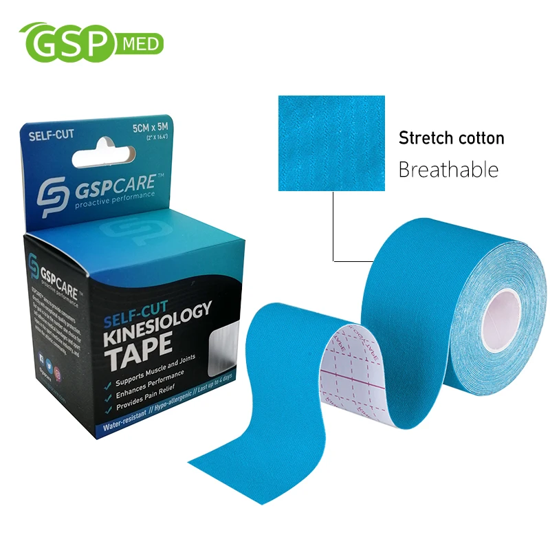 Latex Free Pure Elastic Cotton Pre cut Kinesiology Sports Tape Athletic Tape