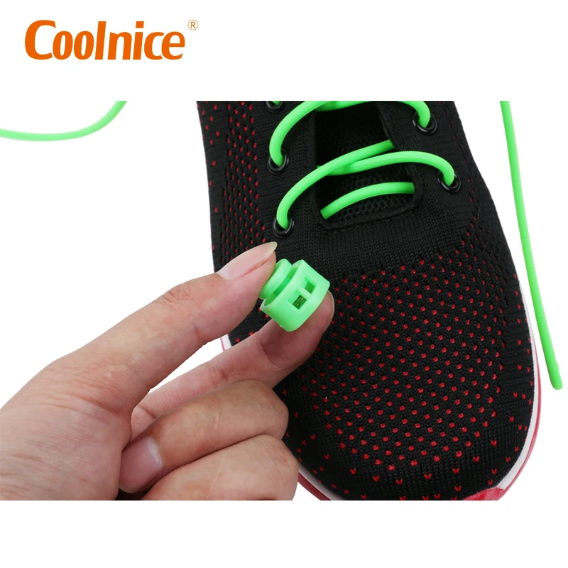 Update Easy Clean 120cm Green Silicone Brown Elastic Lazy Tieless lock Shoelace For Dance Shoes