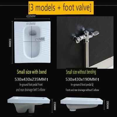 Orissa Pan Type Household Engineering Squat Toilet Set Porcelain Flushing Tank Squat Stool Foot Valve Induction Toilet Bathrooms