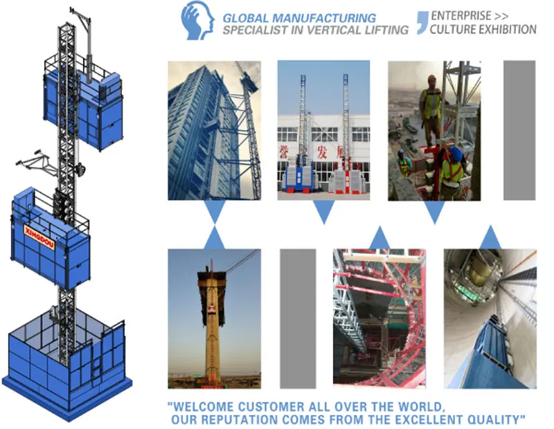 Sc200 double cage crane hoist Sc200 high safety construction building lifting equipment