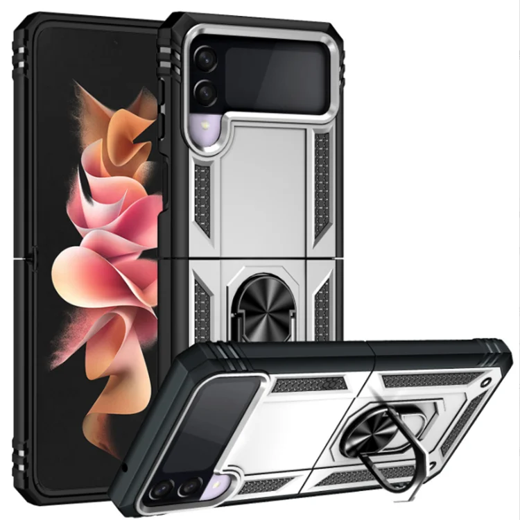 For Samsung Galaxy Z Flip 3 Case Magnetic Car Holder Ring Shockproof Armor Phone Case For Galaxy Z Flip 3 5G Back Cover