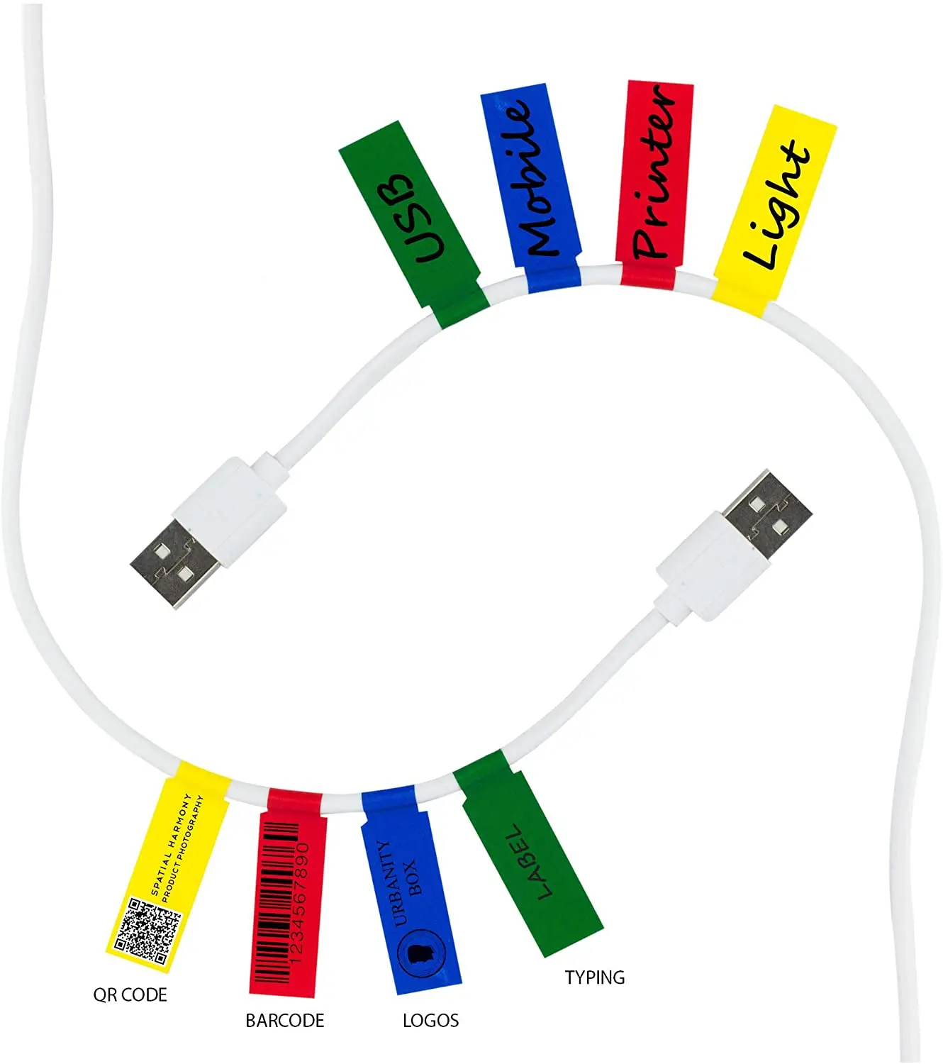 Colorful Ethernet Wire Labels Cord Tags Can Write On Waterproof Printable Label Sticker for All Occasion