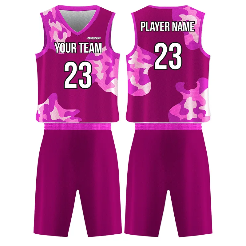 Breathable 100% polyester basketball jersey set usa basketball clothing custom team logo basket ball uniform set