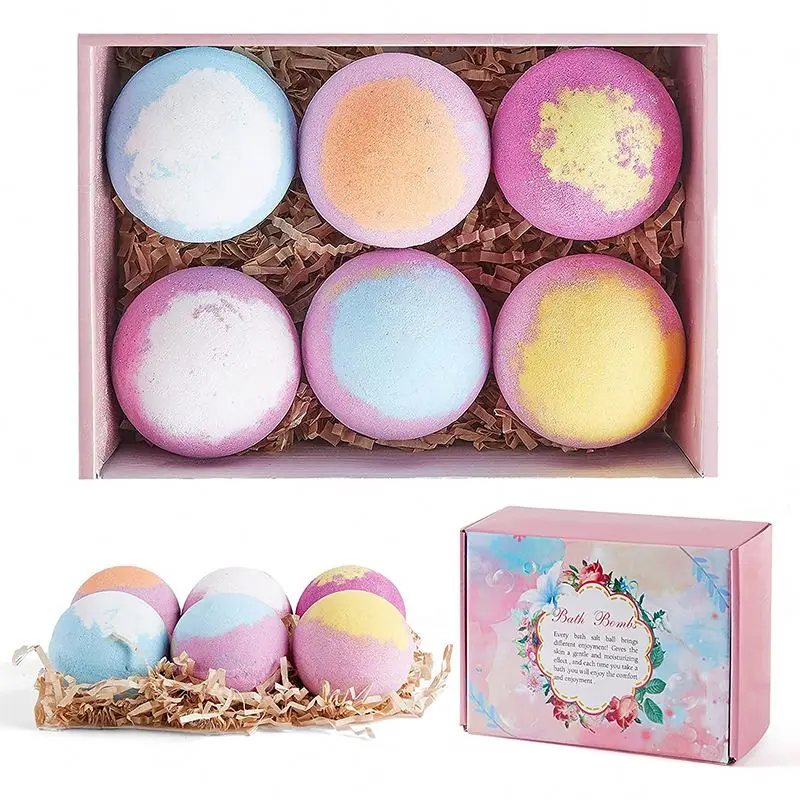 Wholesale Organic 50g*6 Colorful Mini Fizzy Bath Bombs Gift Set