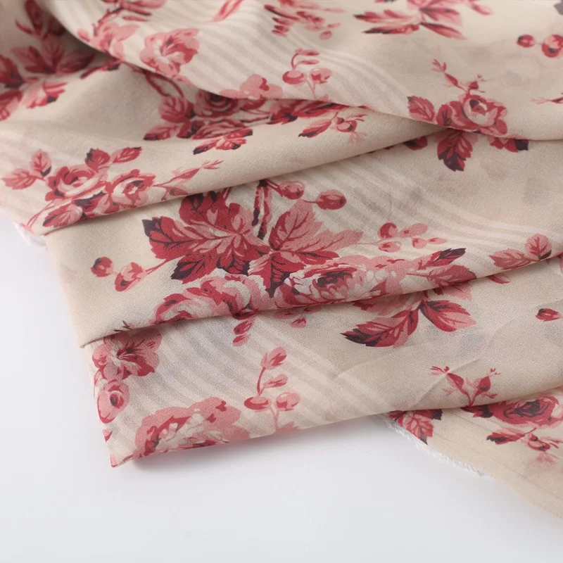 Customized Chinese Silk manufacturer Summer 100% mulberry silk 12mm Georgette flower digital print fabric for dress,blouse