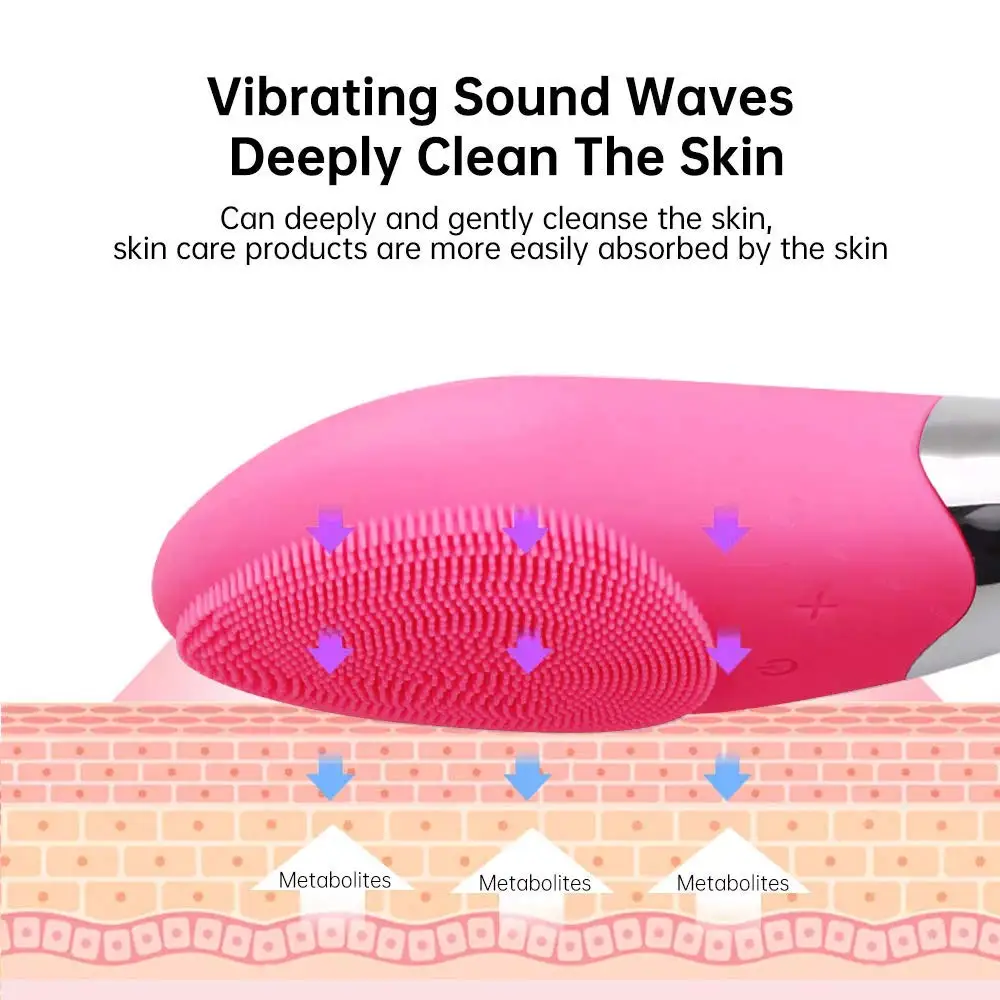 Mini Electric Facial Cleansing Brush Silicone Sonic Face Cleaner Deep Pore Cleaning Skin Massager Face Cleansing Brush Device