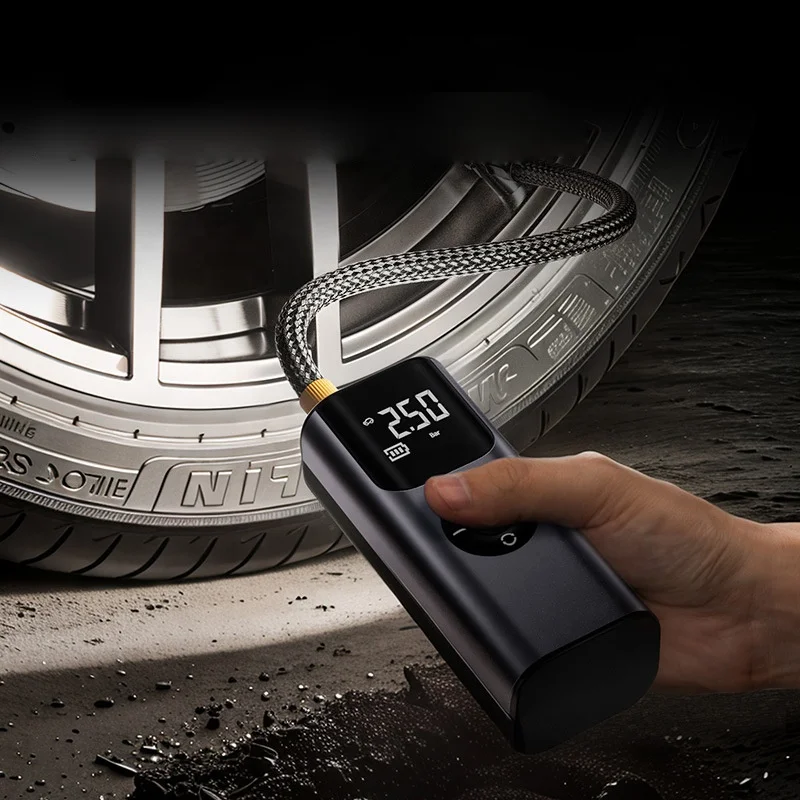 12V Car Air Compressor Portable Electric Air Pump Wireless Car Tyre Inflator Digital Bicycle Pump For Auto Accessories