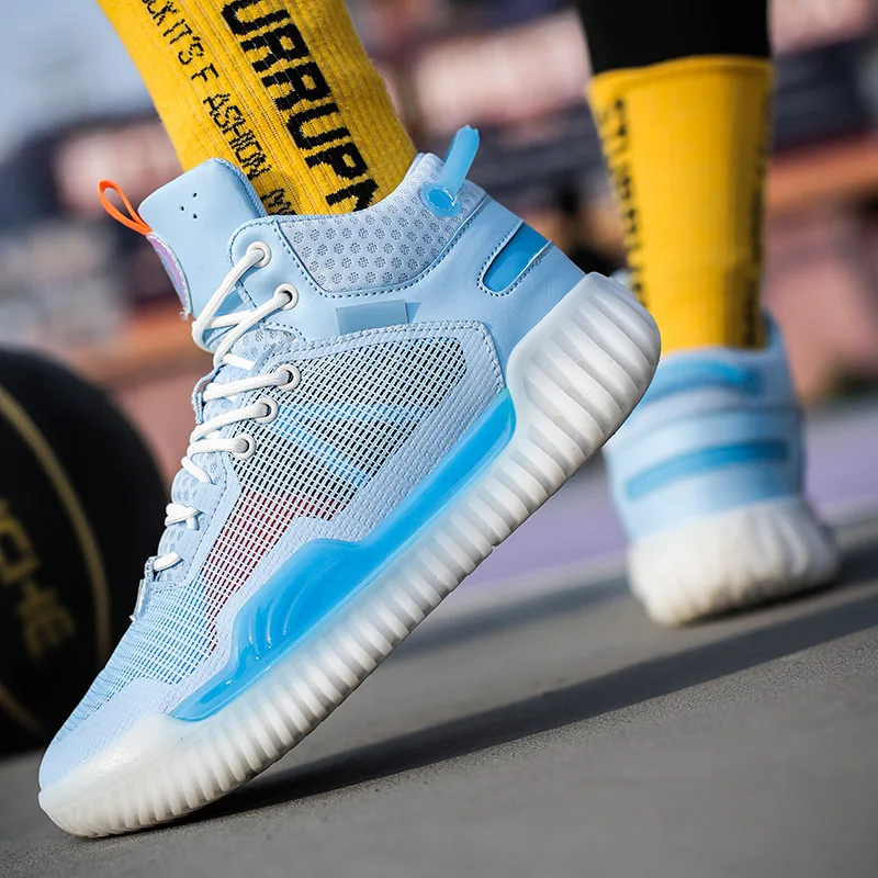 Breathable  Men Couple High-top Basketball Boots Men Anti-skid Sneakers Outdoor Basketball Shoes