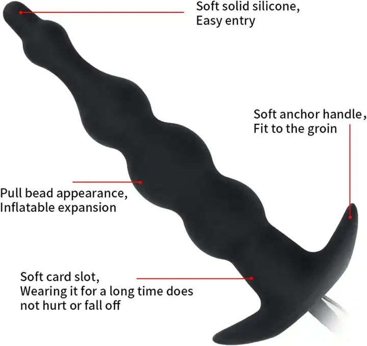 Anal Plug Inflatable Vibrators 12 Modes Vibrator Silicone Plug 2 in 1 Inflatable Vagina Butt Dilator BDSM Sex Toys for Men