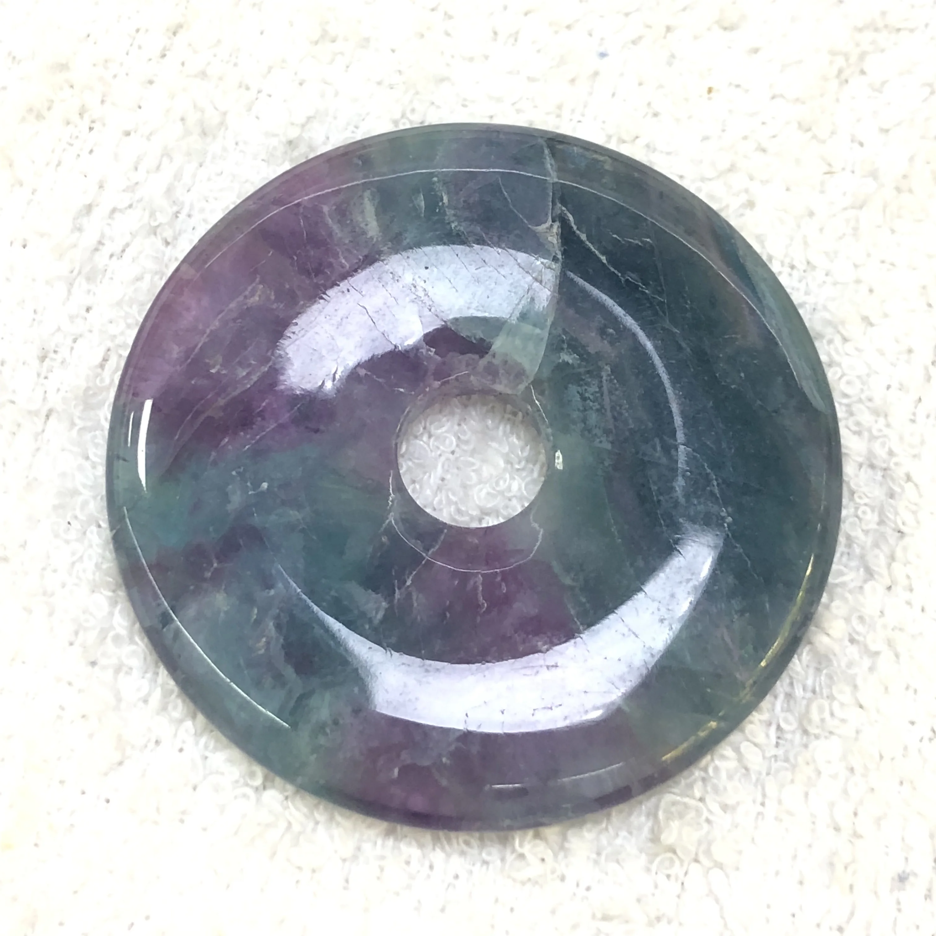 New natural stone peace button 50mm doughnut crystal agate jade nostalgia peace button pendant necklace accessories wholesale