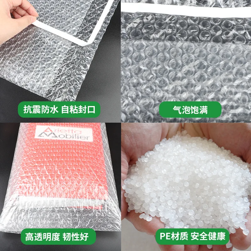 Custom Clear Mail Self-Seal Bubble Cushion Wrap Packaging Bags Transparent Bubble Bag Pouch