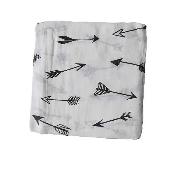 Custom printed cheap muslin baby swaddle wrap set blanket