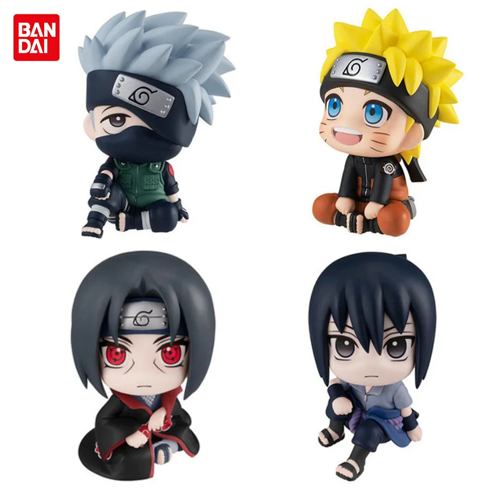 9CM Anime Narutos Figure Uzumaki Kakashi Uchiha Sasuke Itachi Kawaii Q Version Figural Toy Car Decoration PVC Model Gift