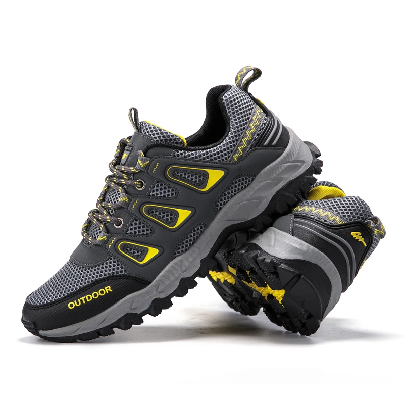 
Hiking Shoes Men Walking Running Sneakers Non Slip Mesh Comfortable Low Heel Boots for Gym Athletic Work Trail Trekking 