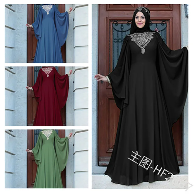 Best Seller Maxi Long Sleeve Middle East Arabic Islamic skill Clothing Robe Women Modest abaya women muslim dress
