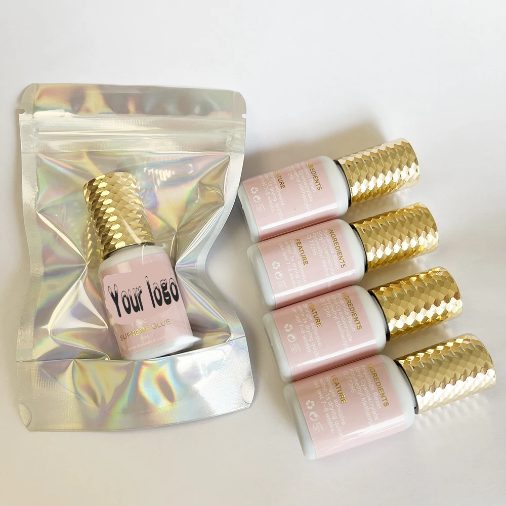 Custom logo lash glue fast drying lash glue 0.5s waterproof eyelash adhesive black clear black eyelash lash adhesive supplier