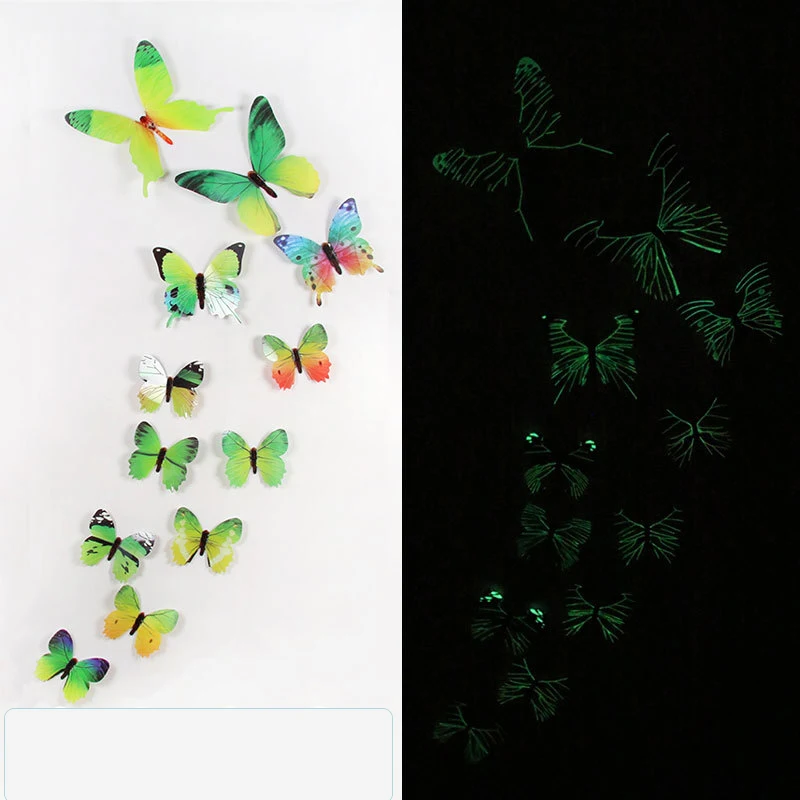 DIY Home Night light Dark Star Beautiful Glow Butterfly Wall Decor Stickers