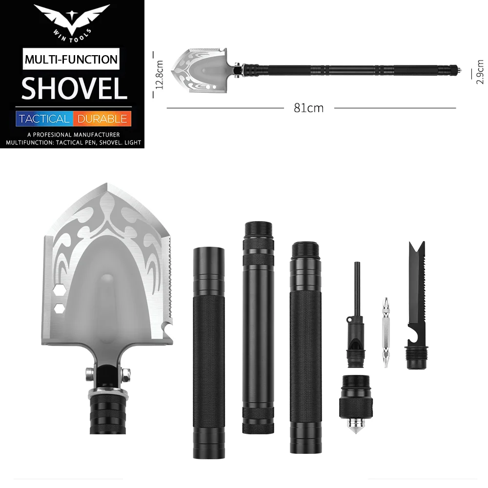 Folding Outdoor Multifunction Tactical Survival Shovel Outdoor Survival Tool
