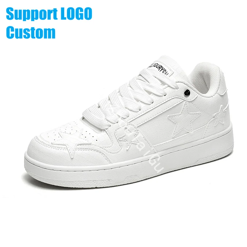 OEM& ODM Mens White Casual Shoes Low Top Canvas Sneakers Lace Up Casual Shoes Black Fashion Walking custom Shoes for Men