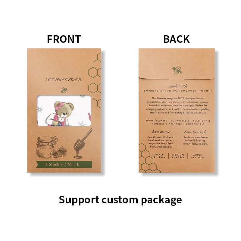 Органическая хлопчатобумажная ткань из пчелиного воска, многоразовая устойчивая пищевая/сэндвич-продукция, пищевая упаковка из пчелиного воска