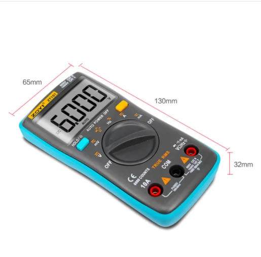 ZT101 Mini Digital Multimeter 6000 Counts AC/DC Voltage Current Tester