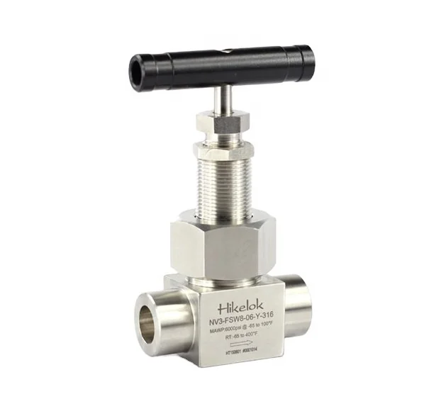 Hikelok 6000 psig Stainless Steel High Pressure ISO BSPP NPT Thread 1/8 inch 28mm Alloy  Needle Valves