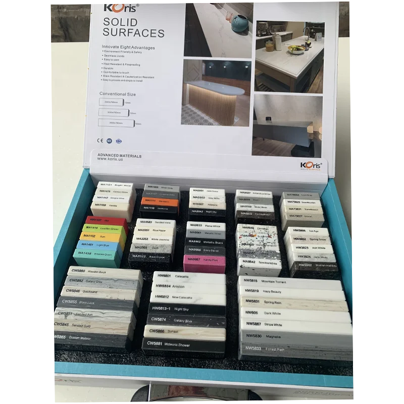 2024 New Color Customized 6mm 12mm thin sheet solid surface modified resin acrylic artificial stone for seamless top