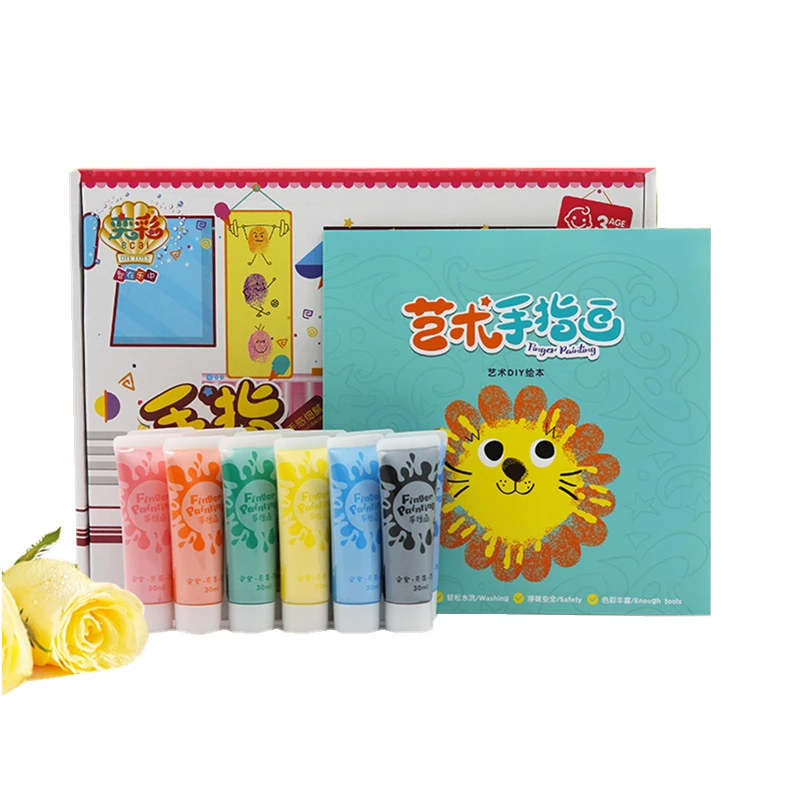 Заводская поставка, 6 цветов краски, Нетоксичная DIY набор краски на палец