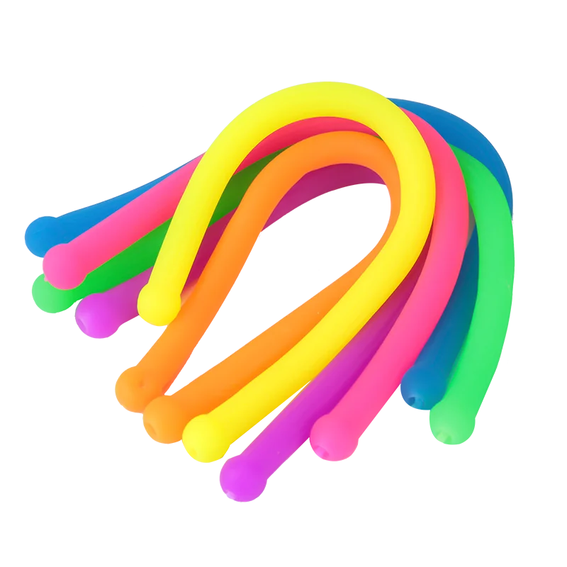 Decompression OEM squeeze toys soft colorful stretchy string stress relief fidget toys for kids
