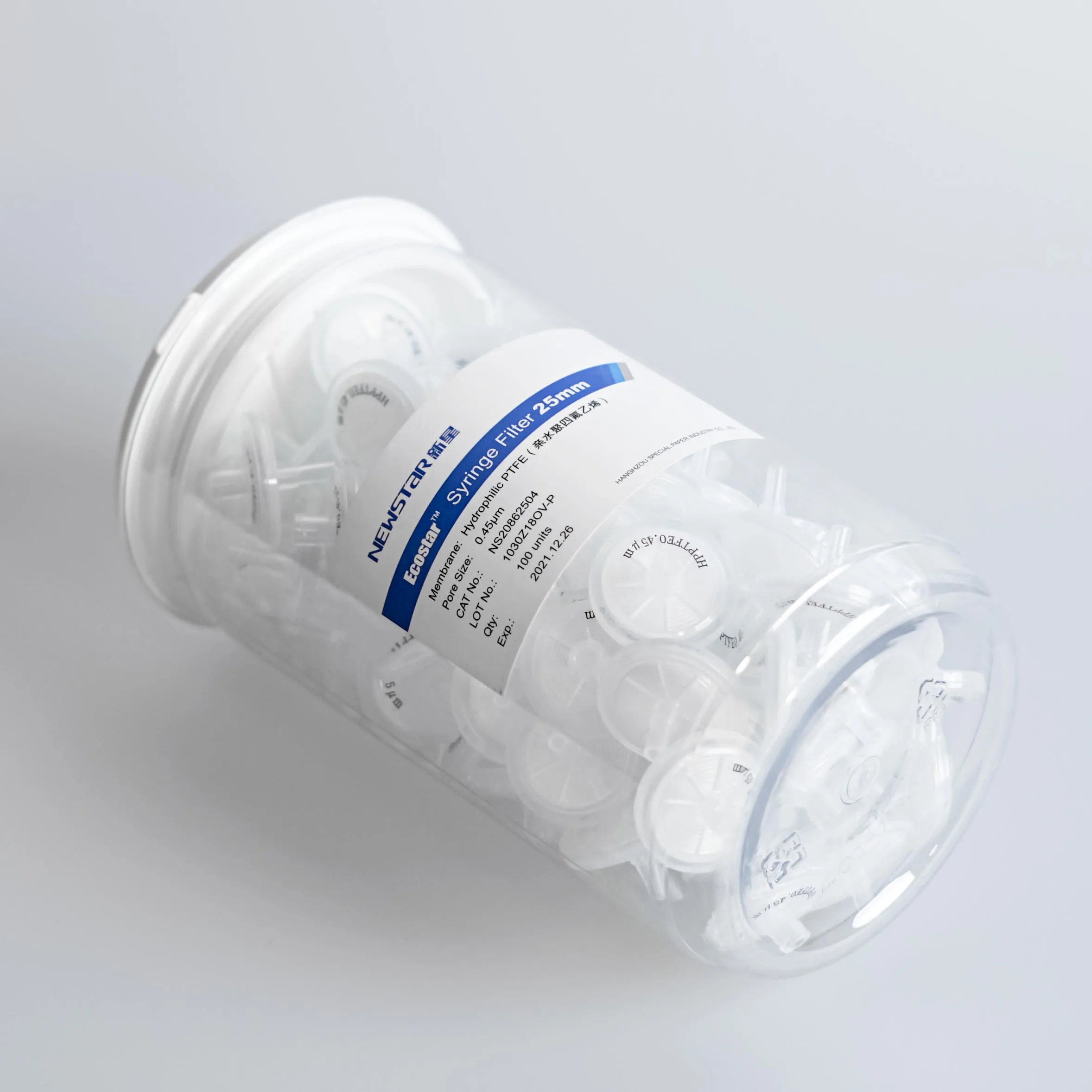 NEWSTAR for General lab filtration   4/13/25, 0.22/0.45um Hydroppilic PTFE( Polytetrafluoroethylene) Syringe Filter