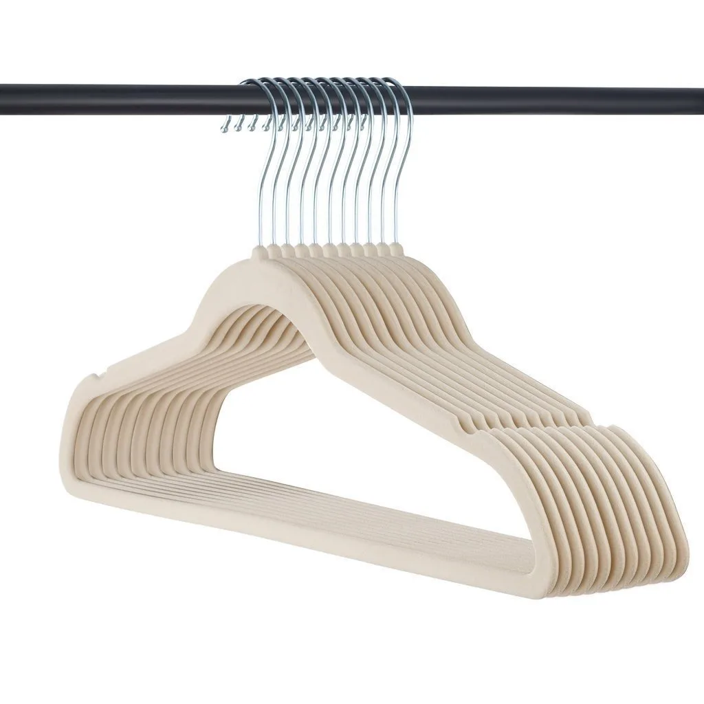 Velvet Coat Hanger Custom logo Velvet pink Slim Non-slip Suit Clothes Hangers Wholesale Velvet Hanger