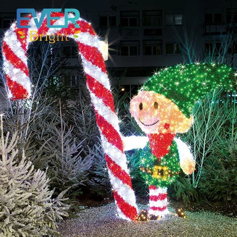 Outdoor red candy cane christmas lights