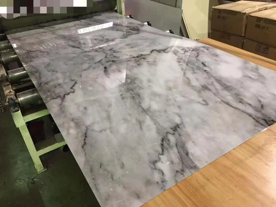China New Building Materials Waterproof Bathroom Wall Covering Panels White Marble PVC Wall Cladding UV Sheets