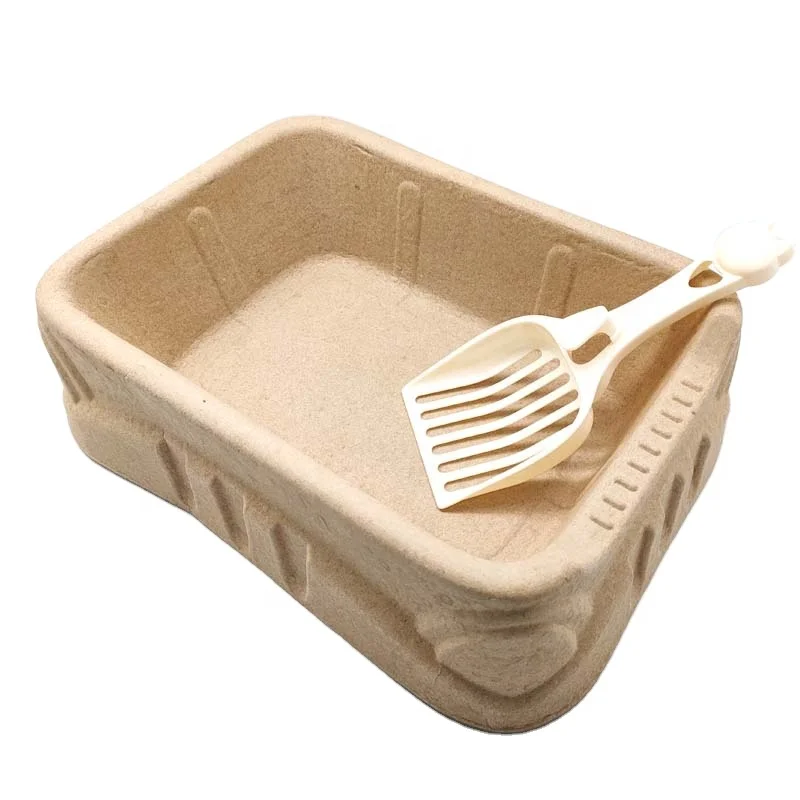 Hot sale biodegradable recycle disposable rectangle paper pulp cat litter tray box