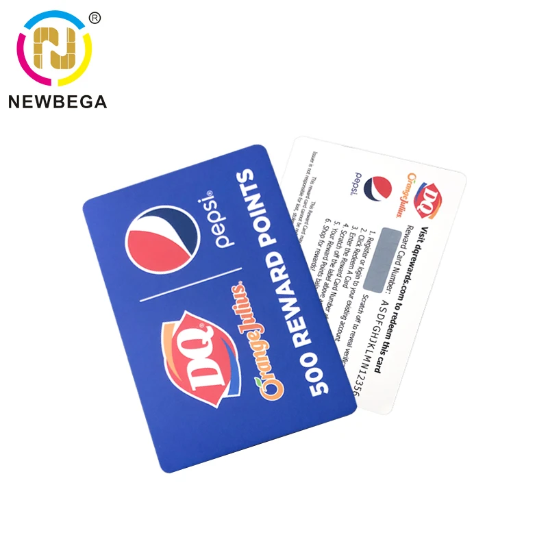 OEM Custom PVC OR Paper Digital Scratch Cards 85*54mm Loyalty Point Reward Card