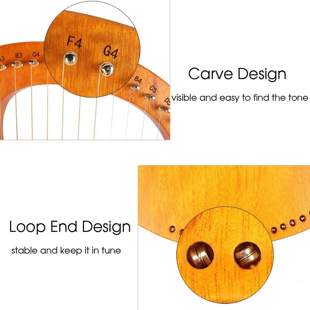 Lyre Harp 16 Metal Strings Classic Lyre Harp 16 string lyre