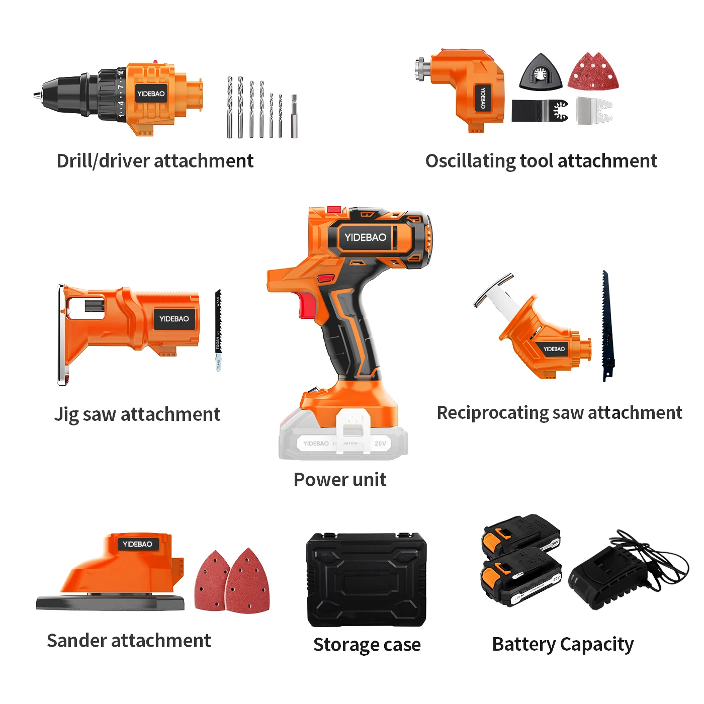 New arrivals high quality  20V Electric Drill Jigsaw Sander Reciprocating Saw Oscillating Tool drill tool set